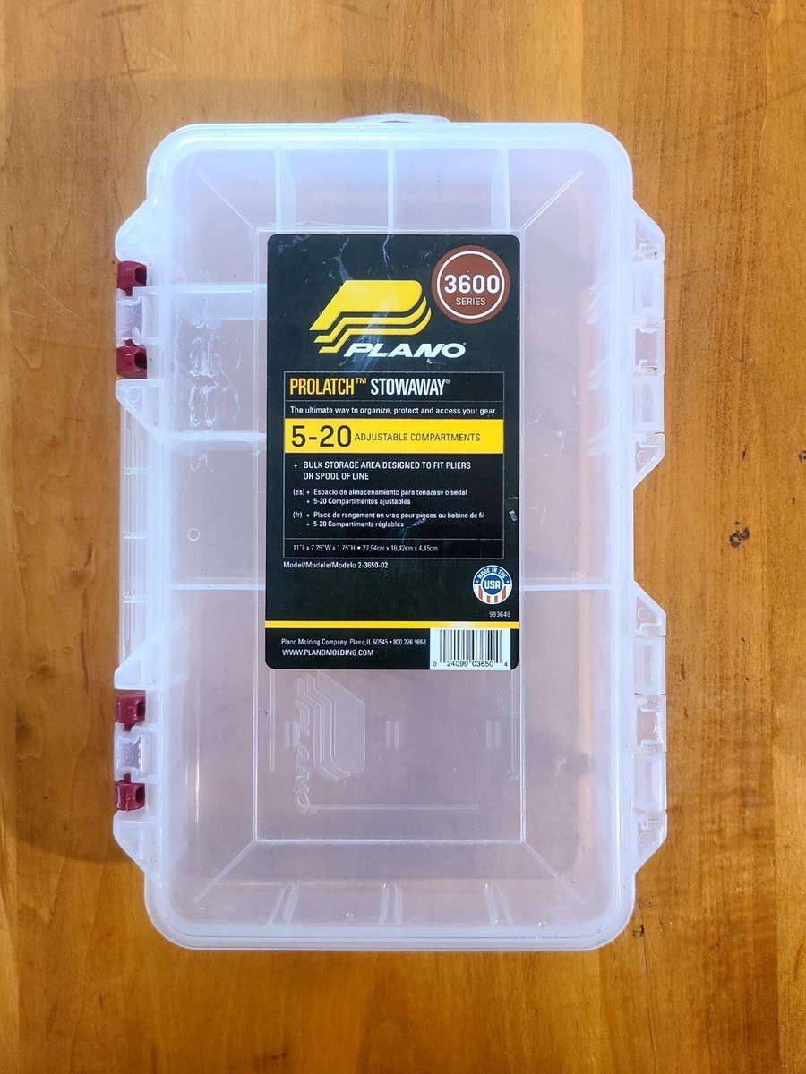 PLANO 3600 Series Prolatch Stowaway Tackle Box 5-20 Adjustable