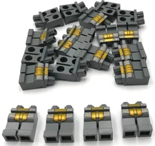 Lego 20 New Dark Bluish Gray Pants Legs Light Bluish Gray Gold Armor Parts