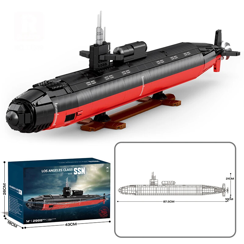 2988PCS SSN-688 Submarine Building Block Navy fast attack