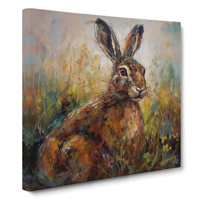 Hase Postimpressionismus Nr.1 Leinwand Wandbild Kunstdruck gerahmtes Bild Wohndeko