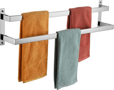 32" Chrome 2-Tier Ladder Towel Rack - Wall Mounted Bath Holder