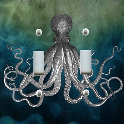 Light Switch Plate Cover OCEAN NAUTICAL HOME DECOR OCTOPUS SWIMMING