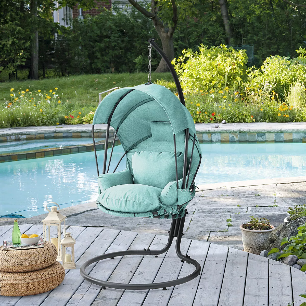 Outdoor reclining sale chair with canopy