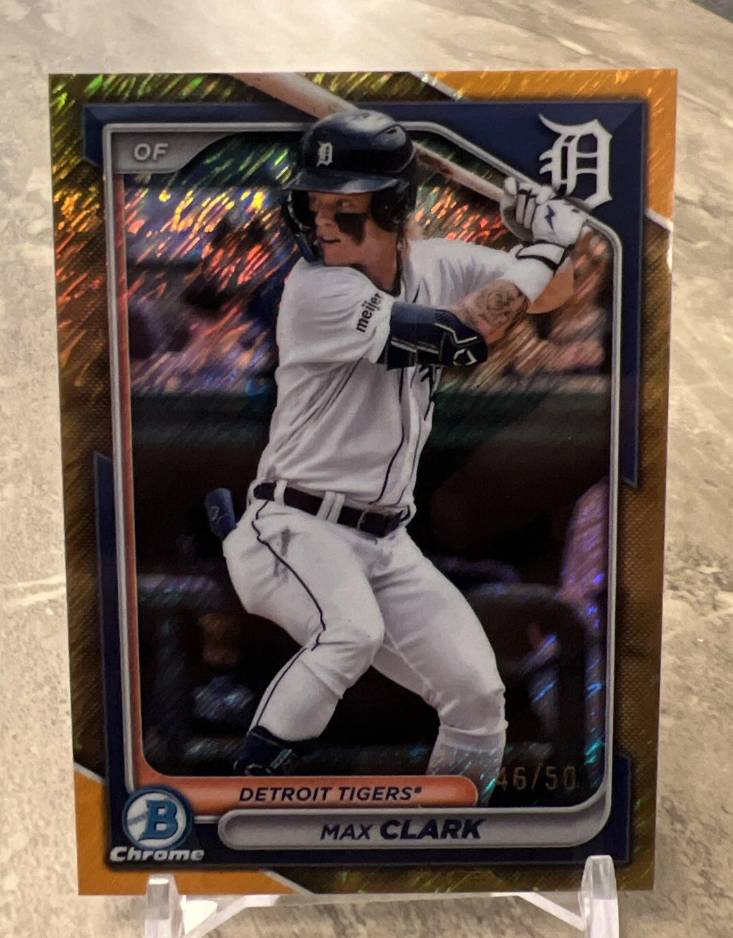 2024 Bowman Chrome #BCP-195 Max Clark Prospects Gold Shimmer Refractor #/50
