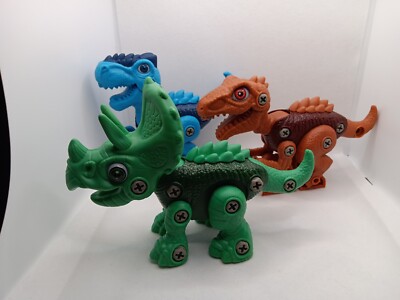 Lot Of DINOSAUR TAKE APART Toys Plastic Dinos with Screws
