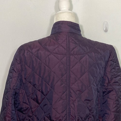 Coach Womens Jacket Medium Purple Diamond Quilted Puffer Coat Iridescent - Picture 8 of 18