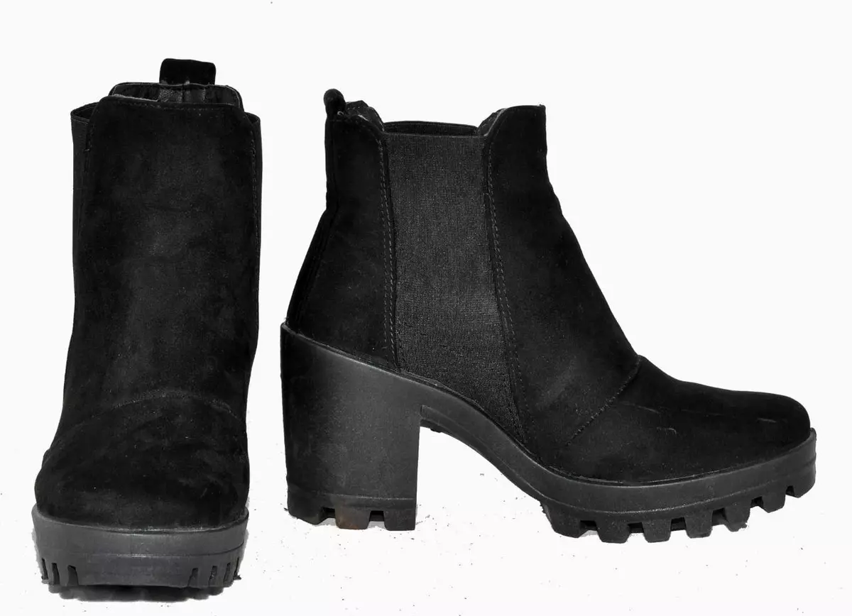Topshop Bobby Chelsea Black Synthetic Suede Ankle Boots For Women