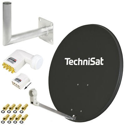 SAT Anlage TechniSat 80cm Schüssel + Opticum Octo LNB Wandhalter 35cm HDTV HD d