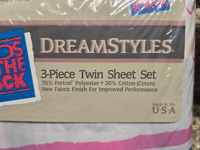 Vintage New Kids On The Block NKOTB Twin Sheet Set Fitted Flat