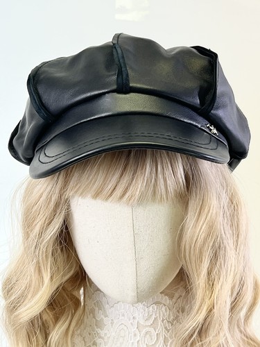 New 100% Genuine Lambskin Leather Baggy Newsboy Cap / Hat - Picture 2 of 11