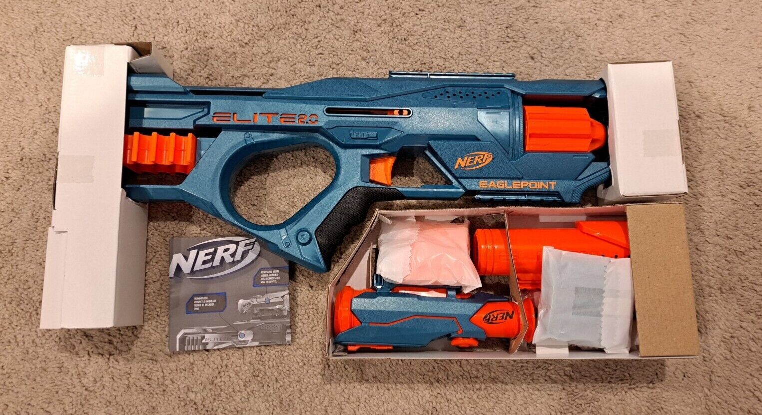 Nerf Elite 2.0 Eaglepoint RD-8 Blaster, Detachable Scope and