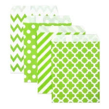 100 Pcs Lime Green Candy Buffet Bags Small Cookie Bags Polka Dot Paper Treat ...