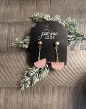 JASMINE LANE Pink Druzy Drop Earrings NEW NWT