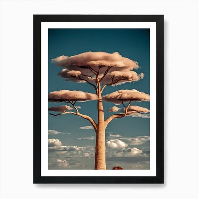 Baobab Baum Kunstdruck gerahmt Wandbild Poster Leinwanddruck Bild