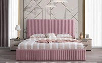 Luxus Bett Schlafzimmer MöBel 2X Nachttische Bett Set Einrichtung Rosa 3Tlg.