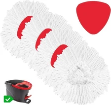 4 Pack Spin Mop Refill Replacement Head Compatible with EasyWring Spinning Mop