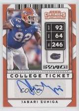 2020 Panini Contenders Draft Picks College Ticket Jabari Zuniga #213 Auto 03xp
