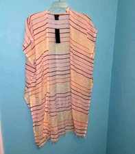 NWT Cejon Striped Open Front Kimono sz. Large