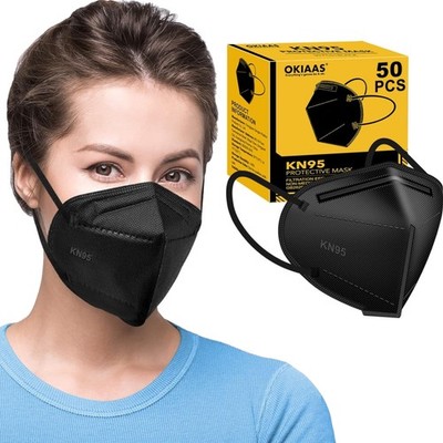 50 Pack KN95 Face Masks Disposable Breathable 5-Layer Dust Pollen Protection