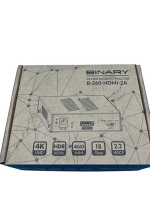 Binary B-260-HDMI-2A 4K HDR Audio Extractor Black HDMI SPDIF RCA 18Gbps 4K60