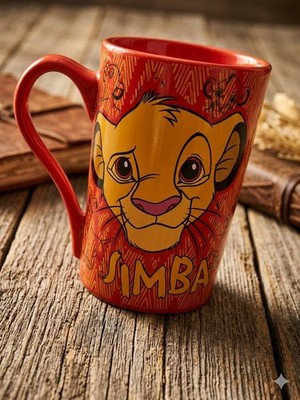 Disney Parks Der König der Löwen SIMBA Born Wild großer Kaffeebecher Latte Tasse rot 20oz