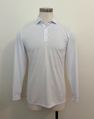 Holderness & Bourne The Abbott Long Sleeve Polo Shirt White (size: M)