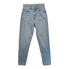 American Eagle Mom Jeans Womens 00 Long Blue High Rise Light Wash 90s Y2K