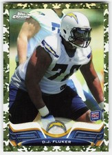 2013 Topps Chrome Camo Refractors D.J. Fluker Rookie #134 Chargers RC,/499