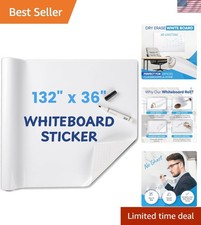 Whiteboard Sticker for Wall, 132" x 36" 11x3 FT Peel and Stick Dry Erase Whit...