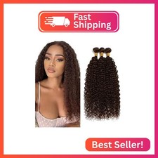 Color 4 Human Hair Bundle Chocolate Brown Kinky Curly 3 Bundles 22 24 26 inch 1