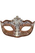 Brand New Mardi Gras Masquerade Bejeweled Venetian Mask Brown