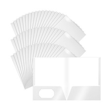 Jutom 50 Pcs 2 Pocket Glossy Paper Folders Glossy Paper Laminated Portfolios,...