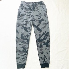Under Armour Boys Camo Joggers ColdGear Loose Fit Gray/Black YLG Cotton Blend
