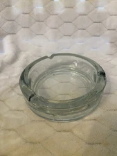 Vintage Mid Century Modern Clear Round Glass Ashtray