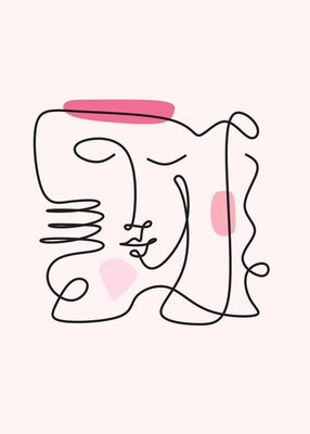 ABSTRAKTES LINIENGESICHT | KUNST LINIENZEICHNUNG | POSTER KUNST ZEITGENÖSSISCH | POSTER HUB