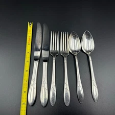 Community Silverplate Flatware Set Knife Fork Spoon Pattern Art Deco Vintage