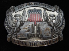 QE09152 VINTAGE 1987  TRUCK DRIVERS MOVE THE NATION  COMMEMORATIVE BELT BUCKLE