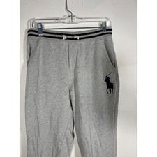 Polo Ralph Lauren Gray French Terry Joggers Big Pony Sweatpants Girls L 14-16