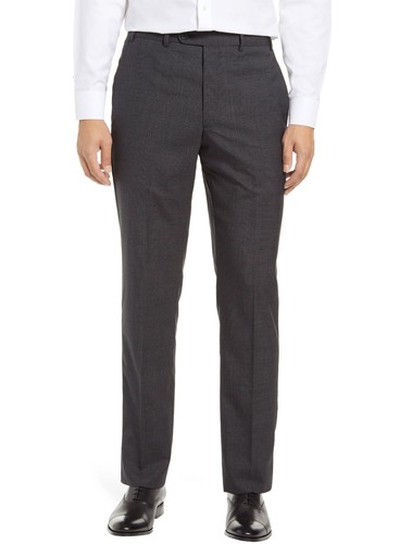 John W. Nordstrom Mens Glen Plaid Wool Pants 40 Black Caviar NWT $159