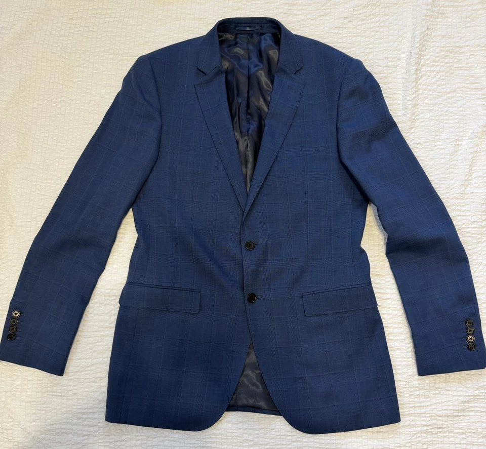 Hawes & Curtis Sartorial Super 100's Wool Blazer 42R EU52 Slim Fit Blue - Image 1 of 4