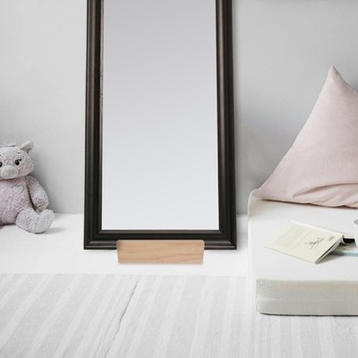  Spiegelsockel in voller Länge, Bodenspiegelsockel, Holzspiegelhalter,