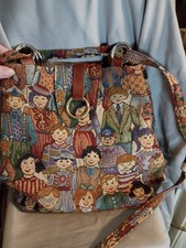 Vintage Children Of The World Jaquard Tapestry Shoulder Bag Unbranded Excellent