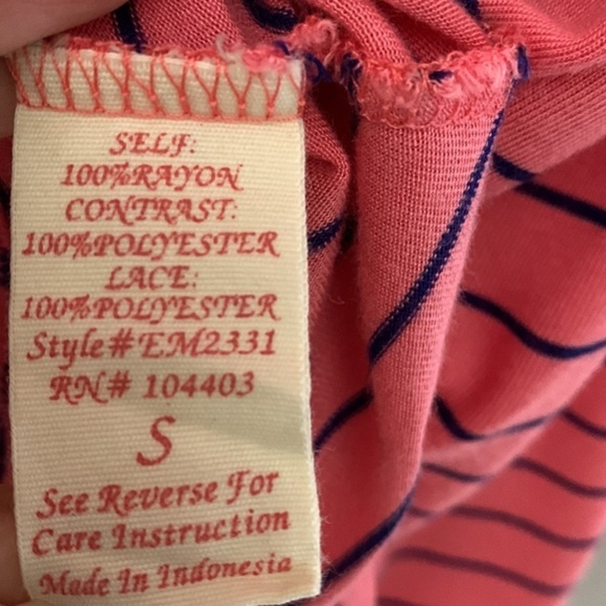E hanger M striped woman’s top spring summer size small View 5