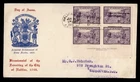 DR WHO 1949 CANADA FDC HALIFAX ANIV PLATE BLOCK M81882
