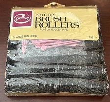 Goody Ball-Tip 12 Large Brush Rollers w/ 24 Roller Pins 7/8" Diameter 1982 Prop