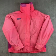 Vintage Columbia Jacket Womens Large L Pink Purple Colorblock 90s Bugaboo +Liner
