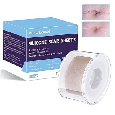 Afan.D Silicone Scar Tape (0.8'' x 60  Roll) Medical Silicone Tape for Scar Treat