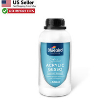 BLUEBIRD Studio Acrylic Gesso Liquid Primer White 16.9 Fl Oz Canvas Wood FROMUSA