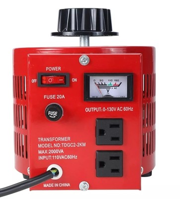 Beleeb 20Amp Variable Transformer Auto AC Voltage Regulator 2000VA 0-130V