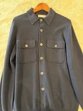 Brunello Cucinelli Men's Blue Cashmere, Wool, Silk Knit Button Cardigan Size 54